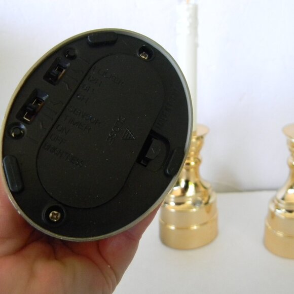 NEW  Bethlehem Lights (3) Premium Cordless Window Candles POLISHED BRASS - Picture 2 of 2